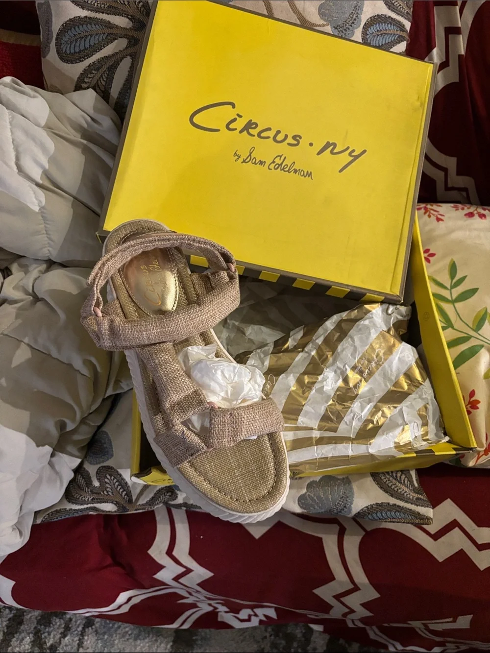 Circus by Sam Edelman Girls Blush Pink Fabric Strappy Sandal